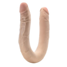 Dildo dublu DR. SKIN+ 16.5 Inch Posable Double Dong, pentru dublă penetrare, senzație realistă ultra-moale, 42 cm, culoarea pielii