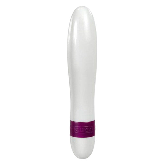 Stimulator clitoris DUREX Intense Pure Fantasy, cu vibrații multiple, rezistent la apă, lungime 15 cm, alb cu mov