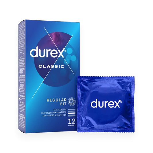 Prezervative Durex Classic, regular fit, 54 mm, 1 cutie x 12 buc