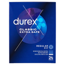 Prezervative clasice DUREX Classic Extra Safe, lubrifiate si rezistente, 56 mm, 1 cutie x 24 buc