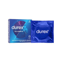 Prezervative DUREX Classic Regular Fit, din latex, lubrifiate și rezistente, diametru 56 mm, 1 cutie x 3 buc