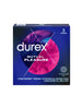 Prezervative cu striații DUREX Mutual Pleasure, regular fit, cu efect de stimulare clitoridiană și întârziere ejaculare, 56 mm, 1 cutie x 3 buc