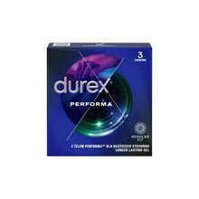 Prezervative DUREX Performa Regular Fit, din latex, efect de întârziere ejaculare, 56 mm, 1 cutie x 3 buc