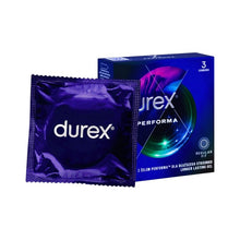 Prezervative DUREX Performa Regular Fit, din latex, efect de întârziere ejaculare, 56 mm, 1 cutie x 3 buc