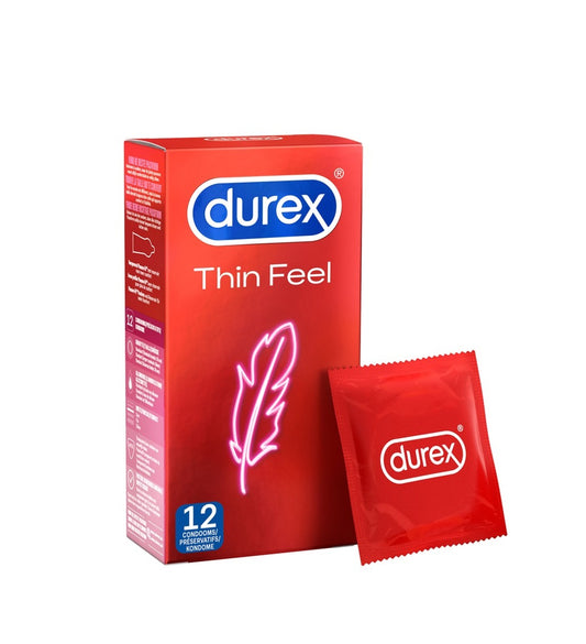 Prezervative ultra subtiri Durex Thin Feel, 56 mm, 1 cutie x 12 buc