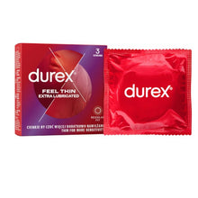 Prezervative ultra subțiri DUREX Thin Feel Extra Lubrifiate, 56 mm, 1 cutie x 3 buc
