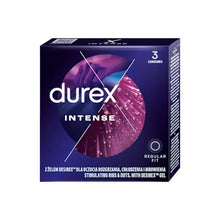 Prezervative cu striații DUREX Intense, cu efect de stimulare clitoridiană și intensificare orgasm feminin, 56 mm, 1 cutie x 3 buc