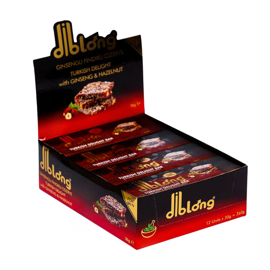 Cutie 12 afrodisiace premium DIBLONG TURKISH DELIGHT BAR, poate ajuta la creșterea libidoului, potență, erecție, ejaculare precoce, 12 buc x 30 g