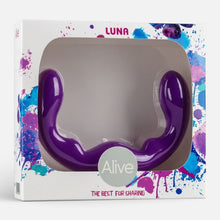 Dildo dublu ALIVE Luna, pentru dublă penetrare, din silicon hipoalergenic, lungime 25 cm, culoare mov