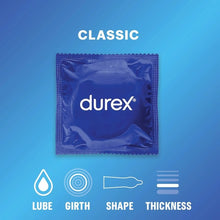 Prezervative clasice DUREX Originals Classic Natural, lubrifiate și rezistente, 56 mm, 1 cutie x 24 buc