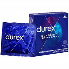 Prezervative clasice DUREX Classic Extra Safe, lubrifiate și rezistente, 56 mm, 1 cutie x 3 buc