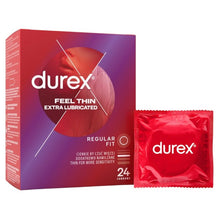 Prezervative ultra subțiri DUREX Thin Feel Extra Lubrifiate, 56 mm, 1 cutie x 24 buc