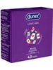 Set prezervative DUREX Love Mix, diverse sortimente, extra subțiri, aromate, texturate și extra lubrifiate, din latex, diametru 56 ± 2 mm, 40 buc