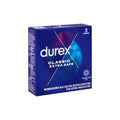 Prezervative clasice DUREX Classic Extra Safe, lubrifiate și rezistente, 56 mm, 1 cutie x 3 buc