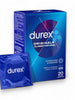 Prezervative clasice Durex Originals Classic Natural, lubrifiate si rezistente, 56 mm,1 cutie x 20 buc