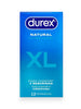 Prezervative Durex Natural XL, extra grande fit, 60 mm, 1 cutie x 12 buc