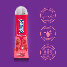 Lubrifiant Durex Play Strawberry, cu aroma de capsuni, 50 ml