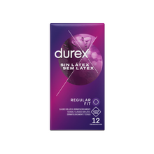 Prezervative Durex Sin Latex, regular fit, fara latex, senzatie naturala, 56 mm, 1 cutie x 12 buc