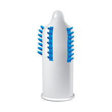 Prezervativ stimulator EGZO Tough Cat Blue - Medium, cu texturi proeminente, din latex, diametru 52 mm, 1 buc