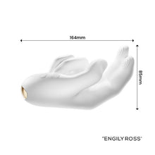 Stimulator ENGILY ROSS Flirty Hand, design în formă de mână, 10 funcții de vibrație și de mișcare, funcție de încălzire, rezistent la apă, alb, 16.4 cm