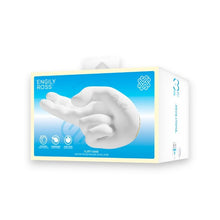Stimulator ENGILY ROSS Flirty Hand, design în formă de mână, 10 funcții de vibrație și de mișcare, funcție de încălzire, rezistent la apă, alb, 16.4 cm