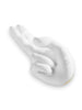 Stimulator ENGILY ROSS Flirty Hand, design în formă de mână, 10 funcții de vibrație și de mișcare, funcție de încălzire, rezistent la apă, alb, 16.4 cm