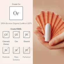 Tampoane ENROUSH 100% Organic Cotton Tampons Super, pentru flux abundent, hipoalergenic, fără plastic. fără coloranți, 16 buc