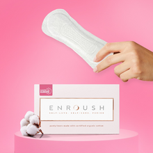 Absorbante zilnice ENROUSH Pantyliners Ultra Thin, cu bumbac 100% organic, ultra-subțiri, hipoalergenice, cu pH echilibrat, 24 buc