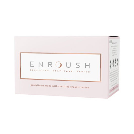 Absorbante zilnice ENROUSH Pantyliners, cu bumbac 100% organic, ultra-subțiri, hipoalergenice, cu pH echilibrat, 24 buc