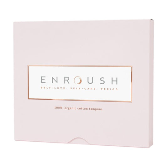 Tampoane ENROUSH 100% Organic Cotton Tampons Normal, pentru flux mediu, hipoalergenic, fără plastic. fără coloranți, 16 buc