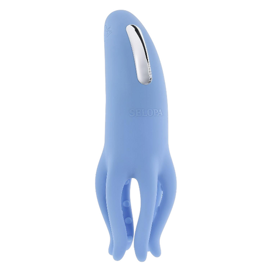 Stimulator clitoris EVOLVED Selopa Tentacle Tickler, cu tentacule texturate pentru stimulare, 10 funcții de vibrație, albastru
