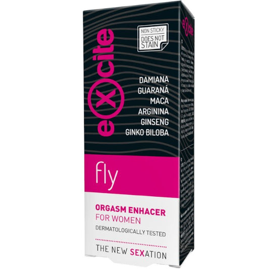 Cremă EXCITE Fly Orgasm Enhancer, pentru stimularea clitorisului, cu efect triplu de furnicături, încălzire și răcire, 15 ml