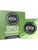 Prezervative EXS Ribbed & Dotted Condoms, texturate, subțiri și rezistente, diametru 56 mm, 3 bucăți