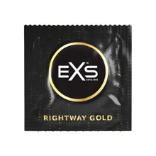 Prezervative EXS Rightway Gold - Dual Coloured Condoms, din latex, culoare alb cu auriu, 12 bucăți