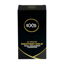 Prezervative EXS Rightway Gold - Dual Coloured Condoms, din latex, culoare alb cu auriu, 12 bucăți