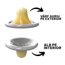 Prezervative EXS Rightway Gold - Dual Coloured Condoms, din latex, culoare alb cu auriu, 12 bucăți