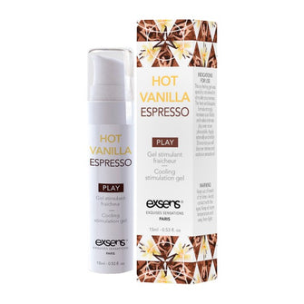 Gel EXSENS Hot Vanilla Espresso Arousal Gel, pentru stimulare zone intime, efect de încălzire, aromă de vanilie și cafea, 15 ml