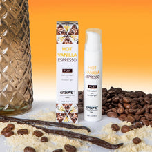 Gel EXSENS Hot Vanilla Espresso Arousal Gel, pentru stimulare zone intime, efect de încălzire, aromă de vanilie și cafea, 15 ml