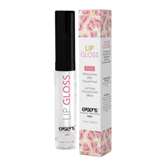 Luciu de buze pentru sex oral EXSENS Lip Gloss Strawberry, efect dublu de încălzire și răcire, aromă de căpșuni, 7 ml