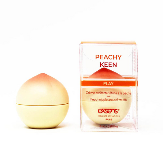Cremă EXSENS Peachy Keen - Nipple Arousal Cream, pentru stimularea sfârcurilor, cu aromă de piersici, fără zahăr, 8 ml