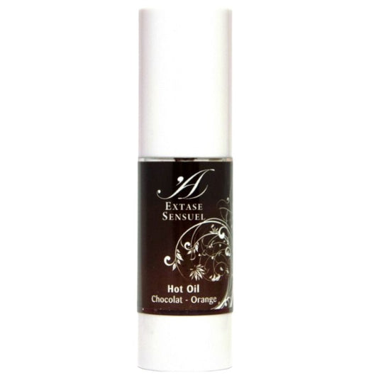 Ulei unisex EXTASE SENSUEL Hot Oil, pentru masaj, lubrifiere și stimulare, efect de încălzire, aromă de ciocolată și portocală, 30 ml