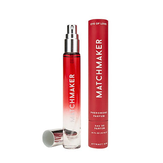 Parfum cu feromoni EYE OF LOVE Matchmaker, pentru femei, cu note de iasomie, grepfrut și ambră, culoare roșu, 10 ml