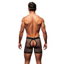 Chilot sexy Envy - Snap Down Mesh Boxer Brief, negru/rosu, S/M