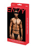 Set lenjerie pentru barbati Envy - Wetlook Chest Harness, 3 piese, negru, M/L