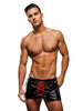 Chilot sexy Envy - LaceUp Wetlook Trunks, negru/rosu, S/M