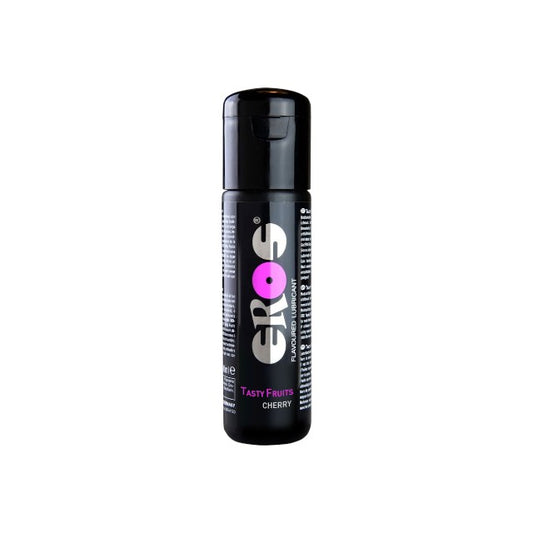 Lubrifiant cu aromă EROS Tasty Fruits Cherry, pe bază de apă, fără parabeni, aromă de cireșe, 100 ml