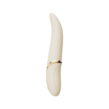 Vibrator ZALO EVE Oral Pleasure, în formă de limbă, cu funcție de încălzire, 6 funcții de vibrație, din silicon lichid, lungime 22 cm, crem