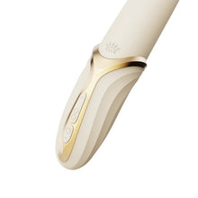 Vibrator ZALO EVE Oral Pleasure, în formă de limbă, cu funcție de încălzire, 6 funcții de vibrație, din silicon lichid, lungime 22 cm, crem