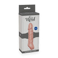 Manșon pentru penis Get Real by TOY JOY, cu inel pentru penis, lungime 16 cm, din material moale TPE, culoarea pielii
