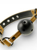 Căluș FETISH SUBMISSIVE Breathable Gag, pentru jocuri erotice BDSM, cu bilă din neopren, culoare maro